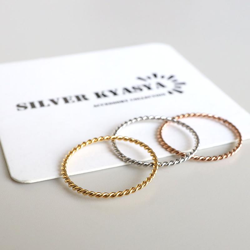 複数買いで最大300円OFFクーポン／ツイストリング 3カラー ねじり