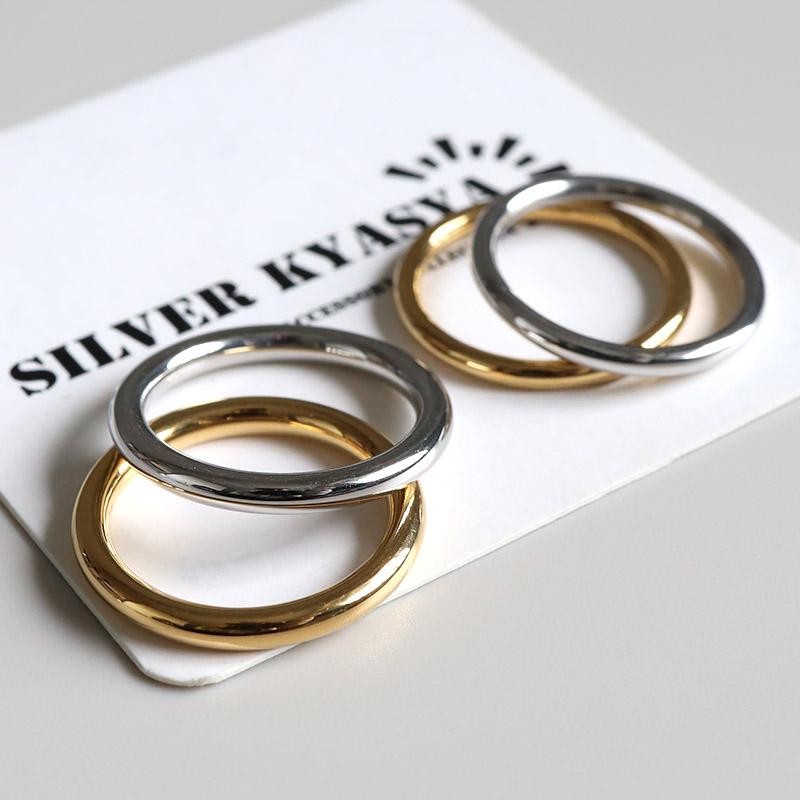 シンプルリング 甲丸リング ステンレス製 指輪 ゴールド シルバー 18K