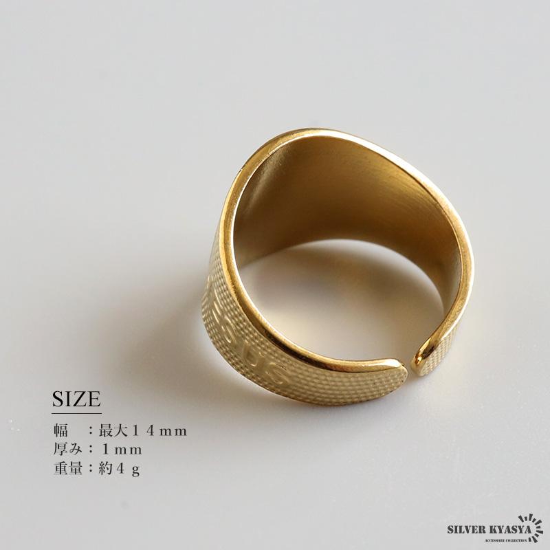 金の指輪 聖ベネディクトリング 十字架 印台リング ゴールドリング 指輪 18KGP