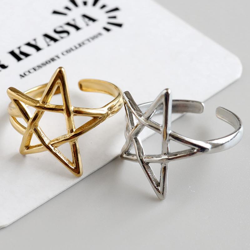 スターリング 星リング ゴールドリング 指輪 18KGP ゴールド シルバー