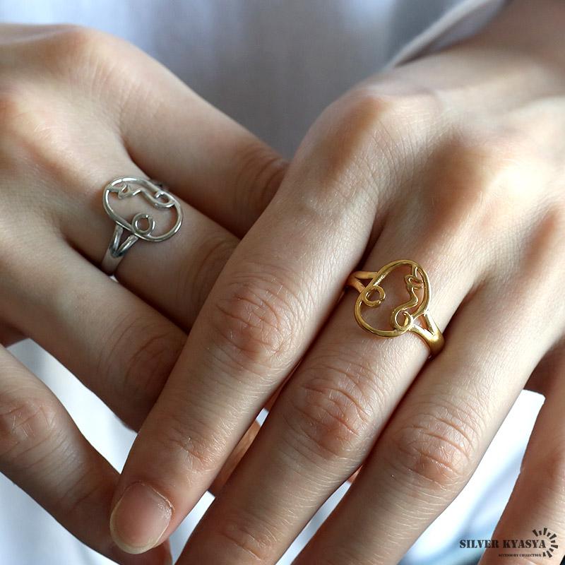 フェイスリング 顔リング ゴールドリング 指輪 18KGP ゴールド