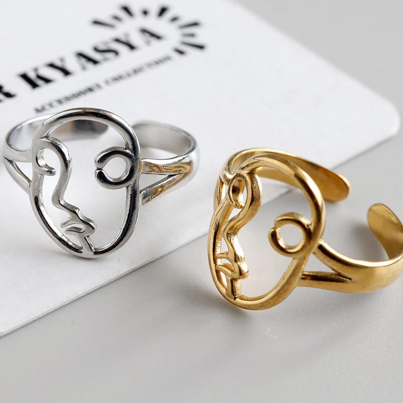 フェイスリング 顔リング ゴールドリング 指輪 18KGP ゴールド