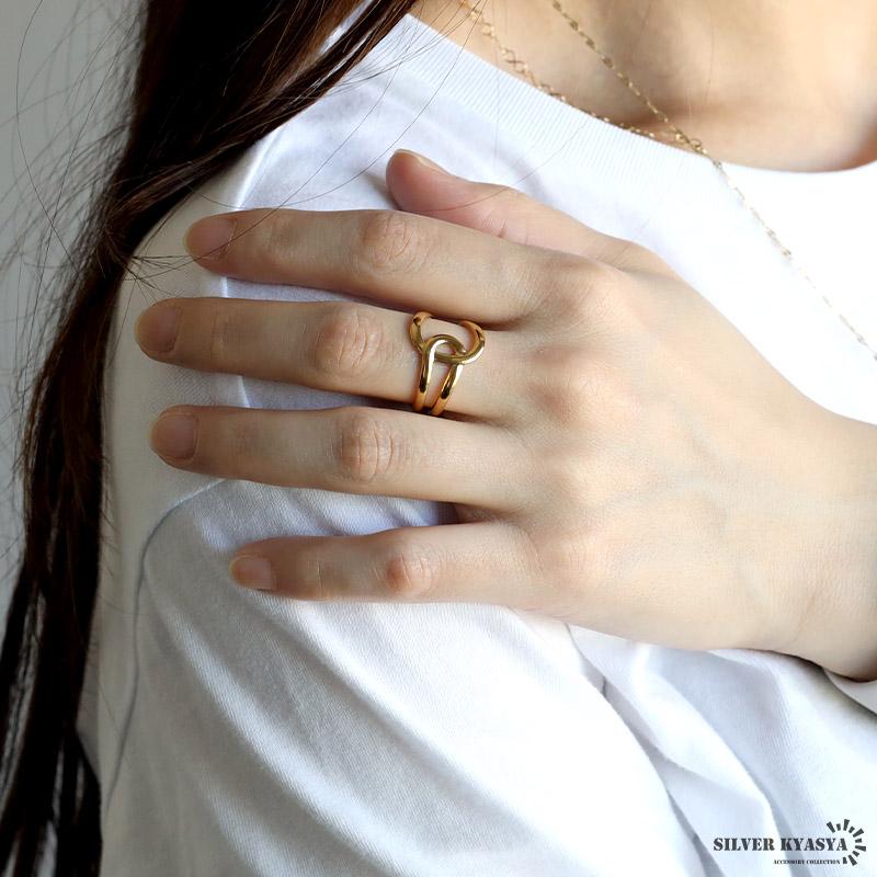 オーバークロスリング ニュアンスリング ゴールドリング 指輪 18KGP
