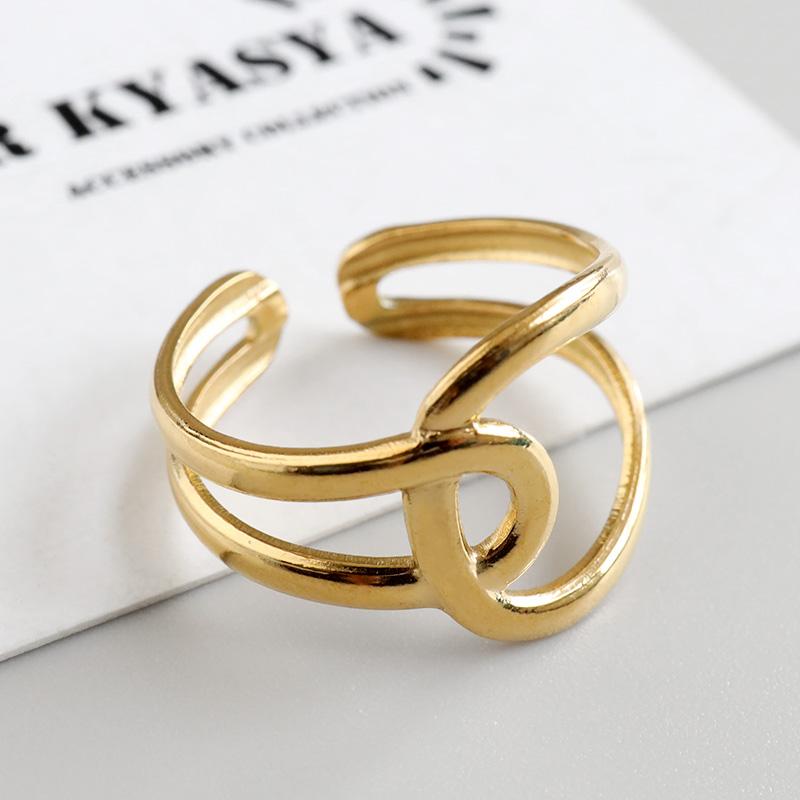 オーバークロスリング ニュアンスリング ゴールドリング 指輪 18KGP