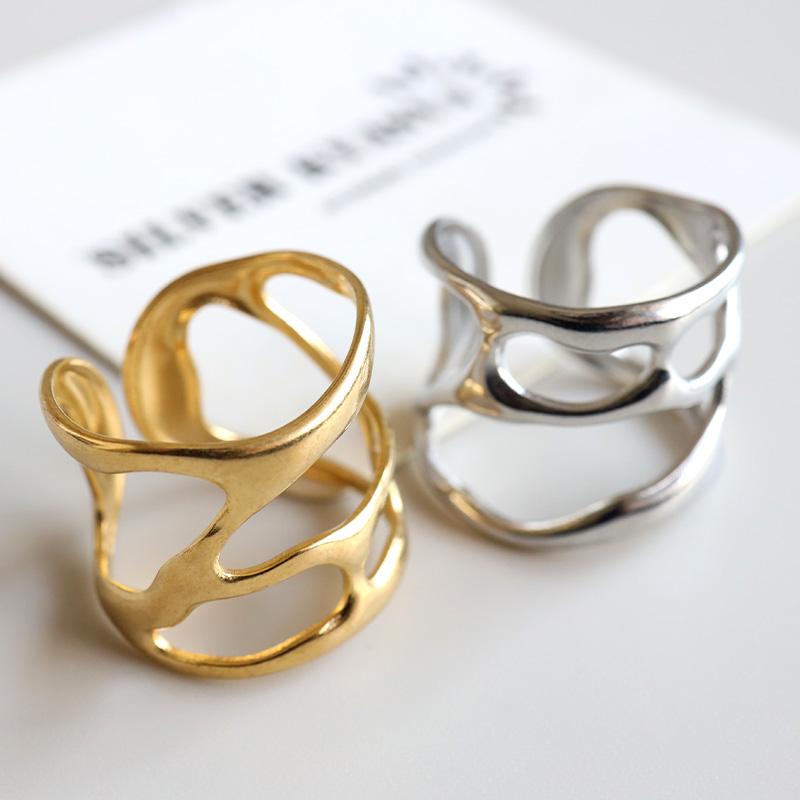 ステンレス ニュアンスリング メタルリング オープンリング 透かし