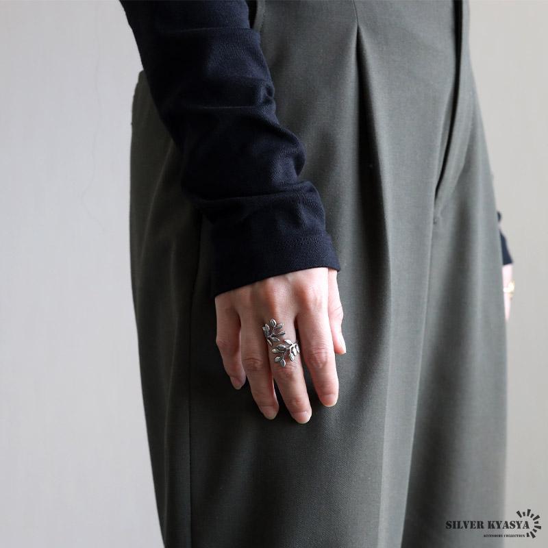 ステンレス リーフリング ワイドリング オープンリング 巻き付き