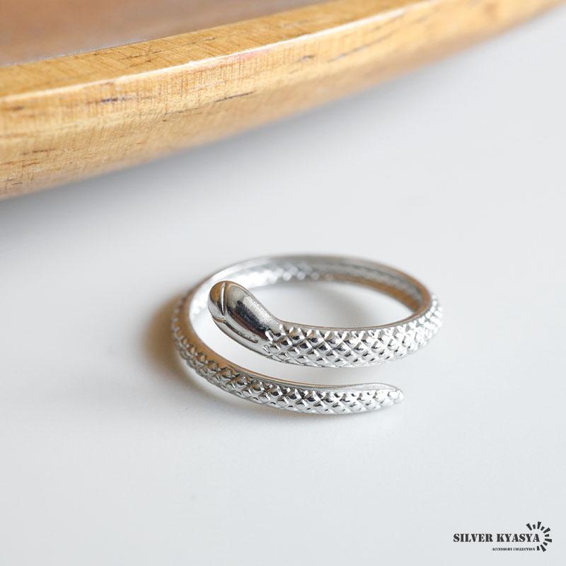 ステンレス スネークリング 蛇リング 巻き付き オープンリング 個性的