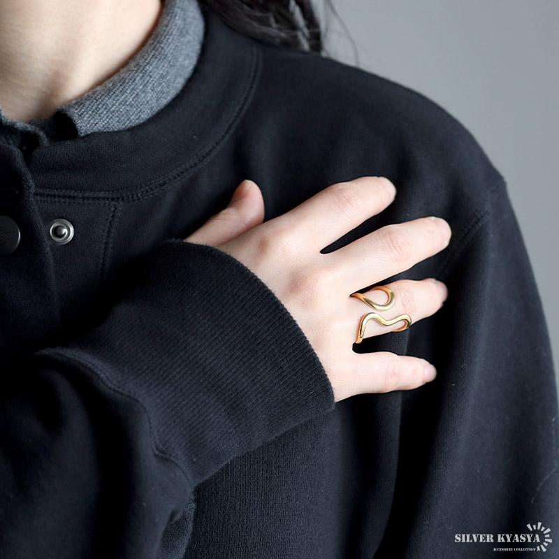 複数買いで最大300円OFFクーポン／ステンレス 大ぶり ニュアンスリング