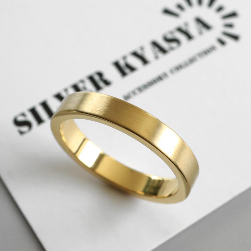 2個で10％OFF 3個で20％OFFクーポン／18k gp つや消しリング シンプル