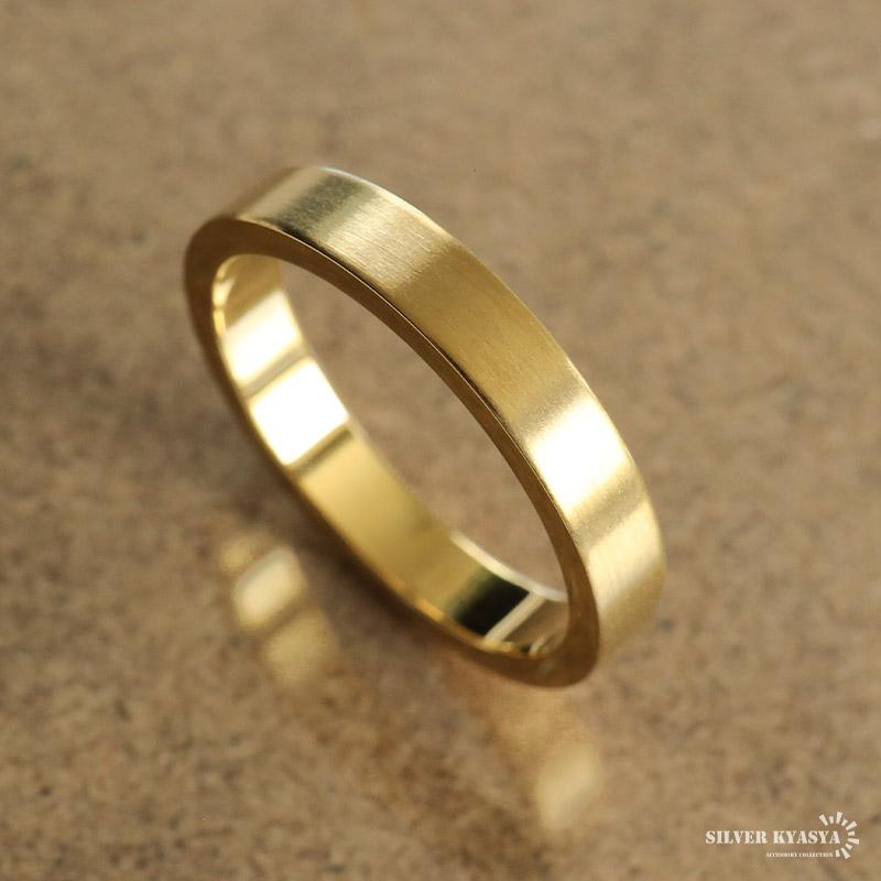 複数買いで最大300円OFFクーポン／18k gp つや消しリング シンプル