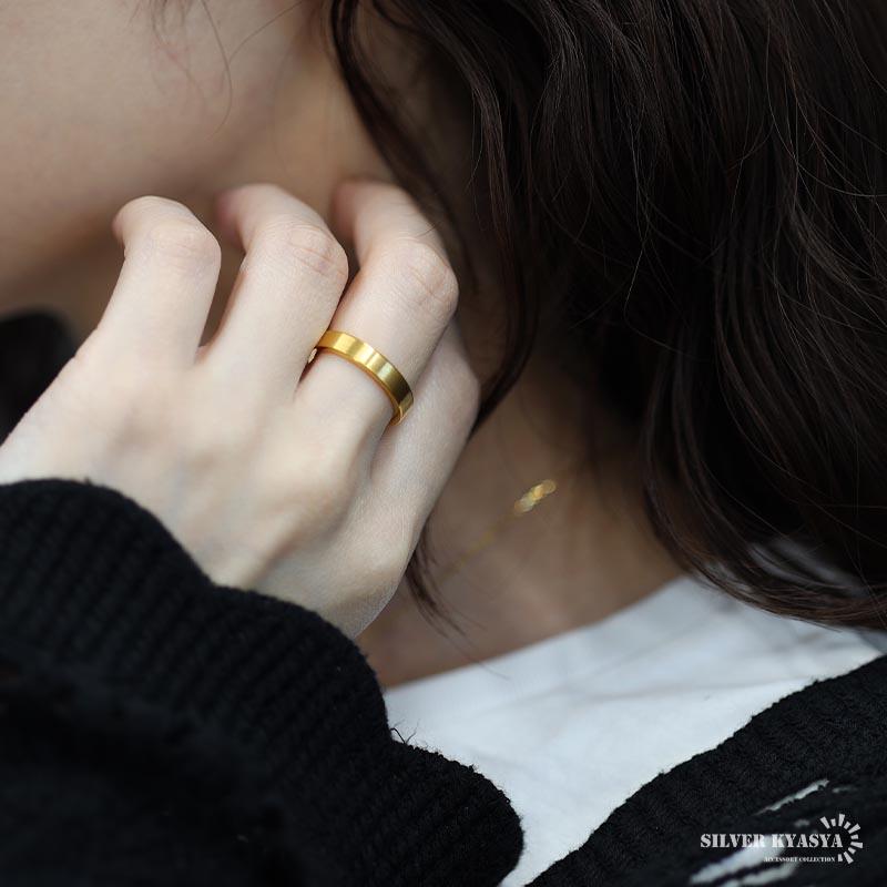 0のつく日リングの日！10％OFFクーポン／18k gp つや消しリング