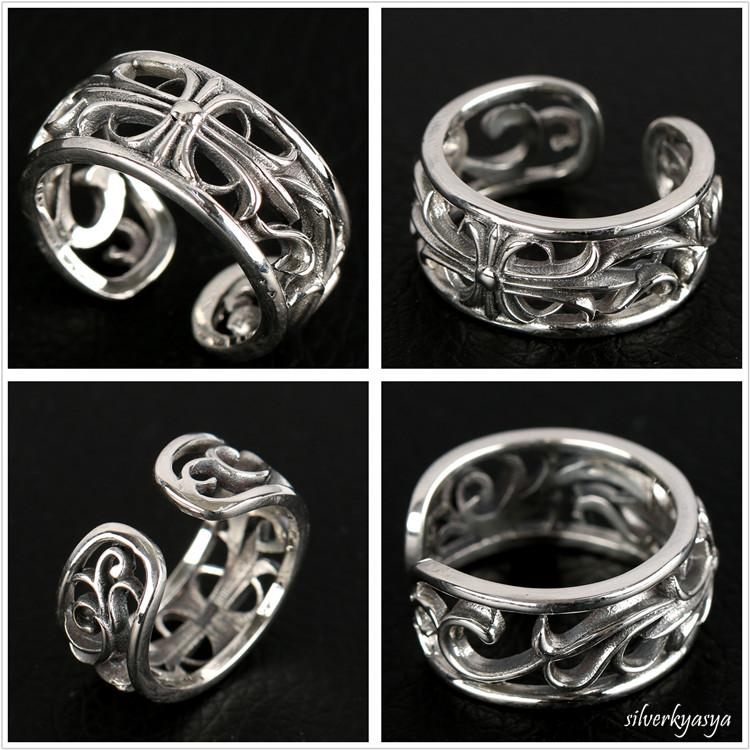 シルバー925 フローラルクロス オーバルリング 指輪 19号 新品 #2 シルバー925 フローラルクロス オーバルリング 指輪 19号 新品 #2