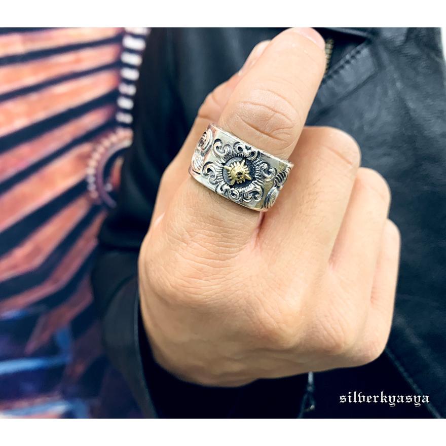 シルバー925 唐草模様 太陽神リング 925 指輪 アラベスク 唐草リング