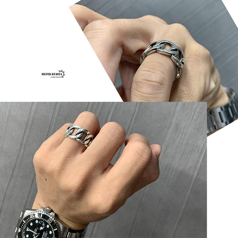 新年の贈り物 シルバーリング 925 銀 2連 ユニセックス 指輪 喜平チェーン好きにも Www Anavara Com