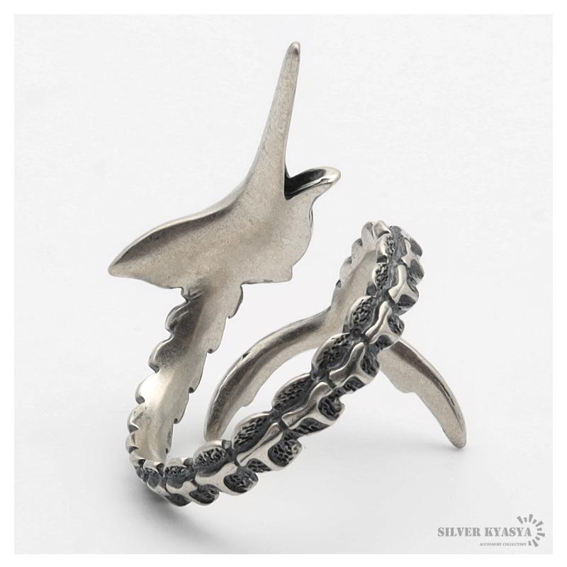 シルバー925 リング 指輪 メンズ シルバー カジキリング 魚