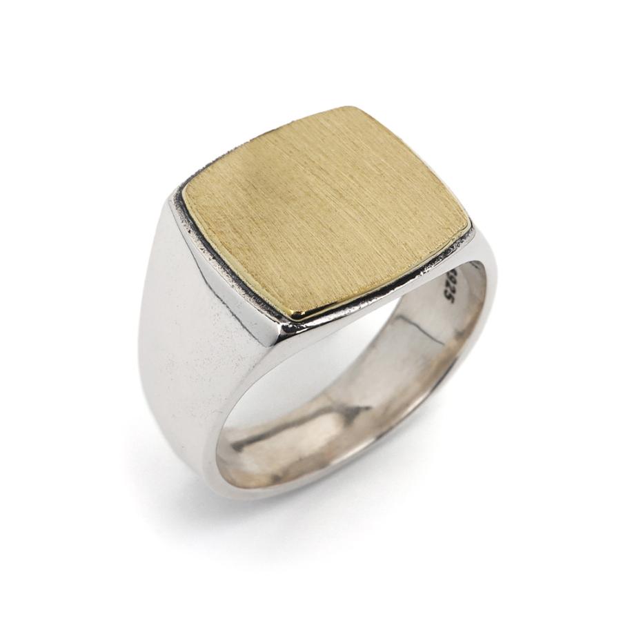 印台リング シルバー925 ゴールド 金色 指輪 メンズ スタンプリング