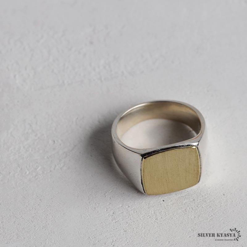 クーポンで10％OFF 印台リング シルバー925 ゴールド 金色 指輪 メンズ