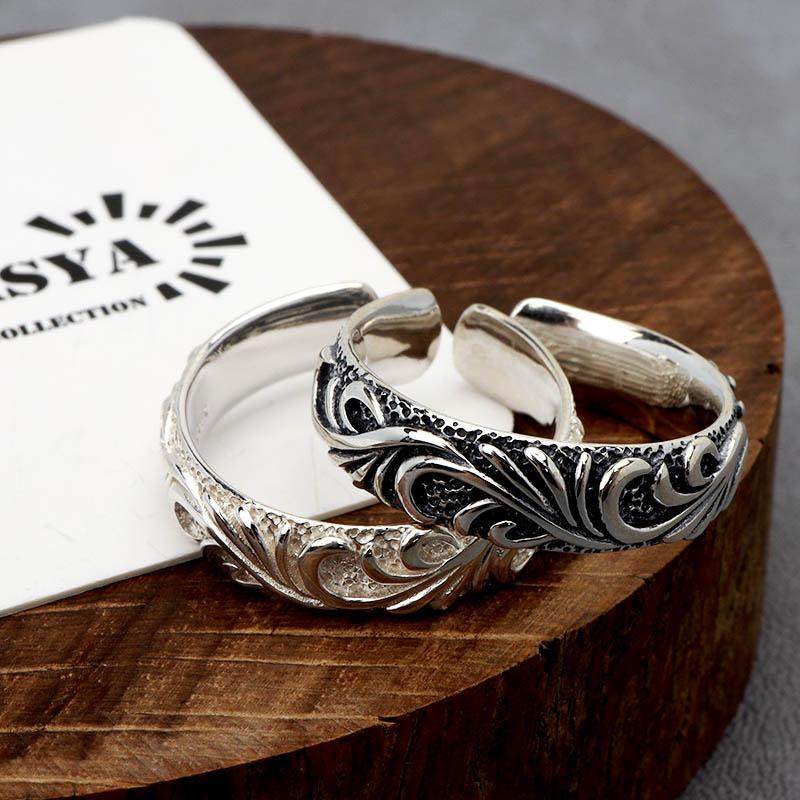 クーポンで10％OFF 唐草リング シルバー925 メンズ 指輪 アラベスク