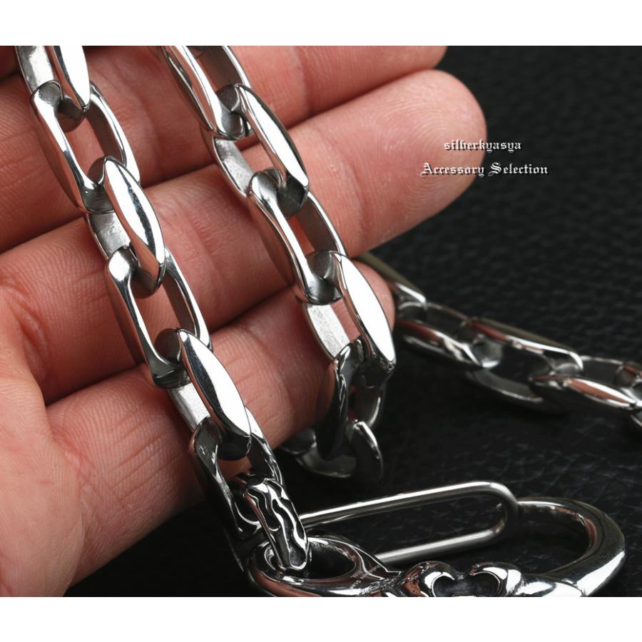 高品質ステンレス素材 ウォレットチェーン ユリ フレア デザイン 1