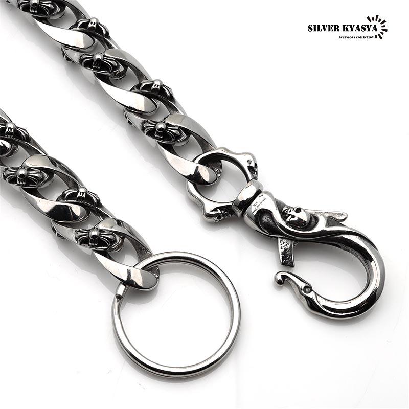 316L ステンレス 唐草 1クリップ ウォレットチェーン フック