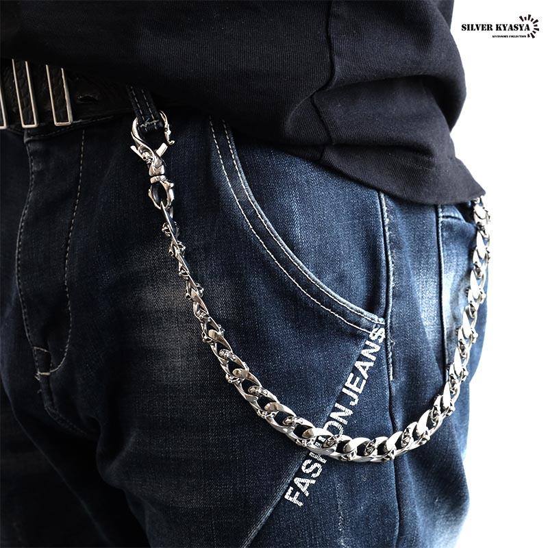 316L ステンレス 唐草 1クリップ ウォレットチェーン フック