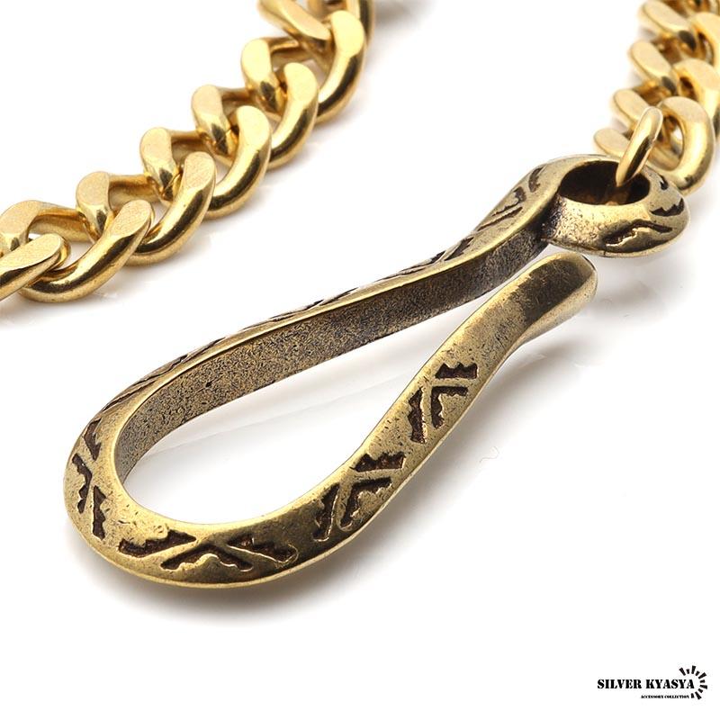 ラージフック ナバホ ウォレットチェーン ゴールド 喜平チェーン