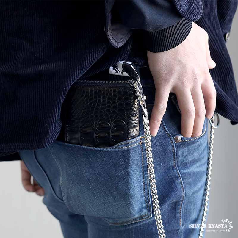 ステンレス ウォレットチェーン 喜平チェーン シルバー 幅10mm 全長