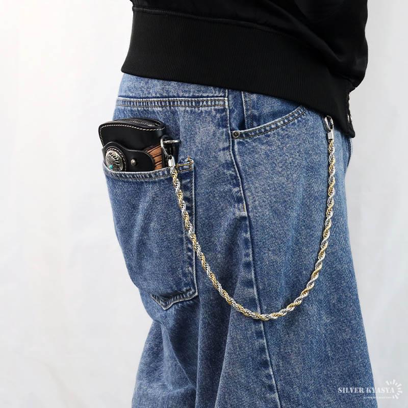 ステンレス ウォレットチェーン ゴールド シルバー ミックス ステンレス ウォレットチェーン ゴールド シルバー ミックス