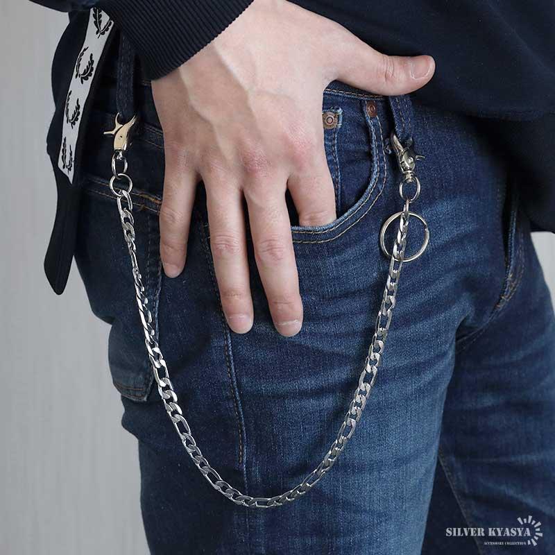 ステンレス フィガロ ウォレットチェーン 喜平チェーン フィガロ