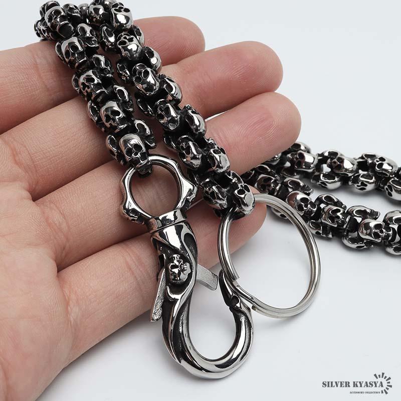 ステンレス スカル ウォレットチェーン 幅12mm 太幅 ごつめ 重厚 ステンレス スカル ウォレットチェーン 幅12mm 太幅 ごつめ 重厚