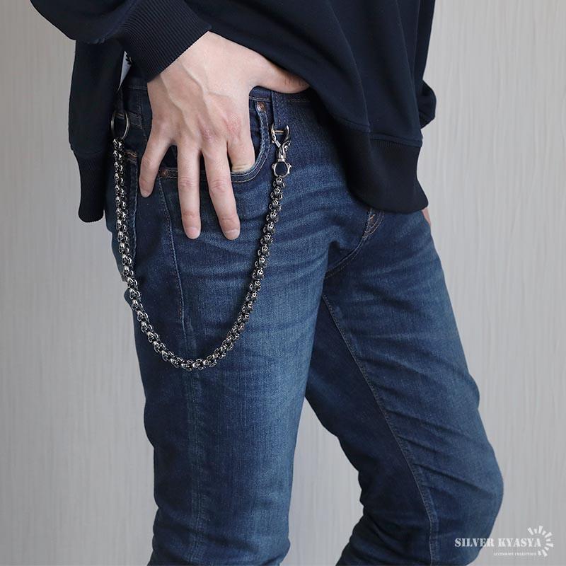 ステンレス スカル ウォレットチェーン 幅12mm 太幅 ごつめ 重厚