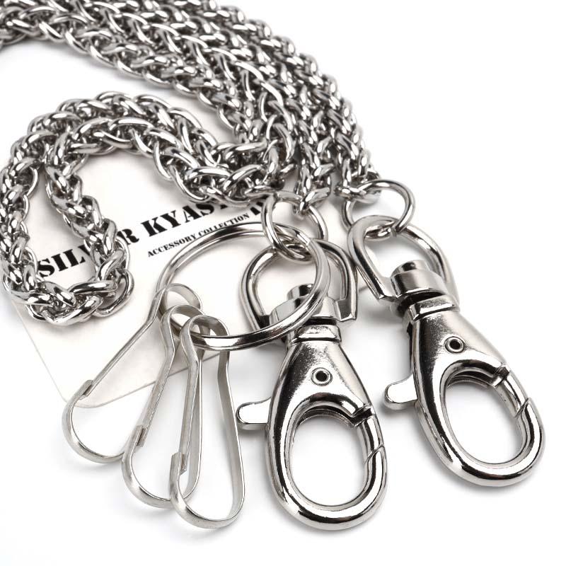 ステンレス ウォレットチェーン スピガチェーン シルバー 幅7mm 全長