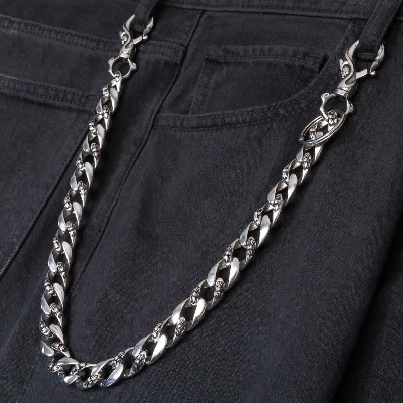 ステンレス ウォレットチェーン 財布 クロス 喜平チェーン 十字架 316L