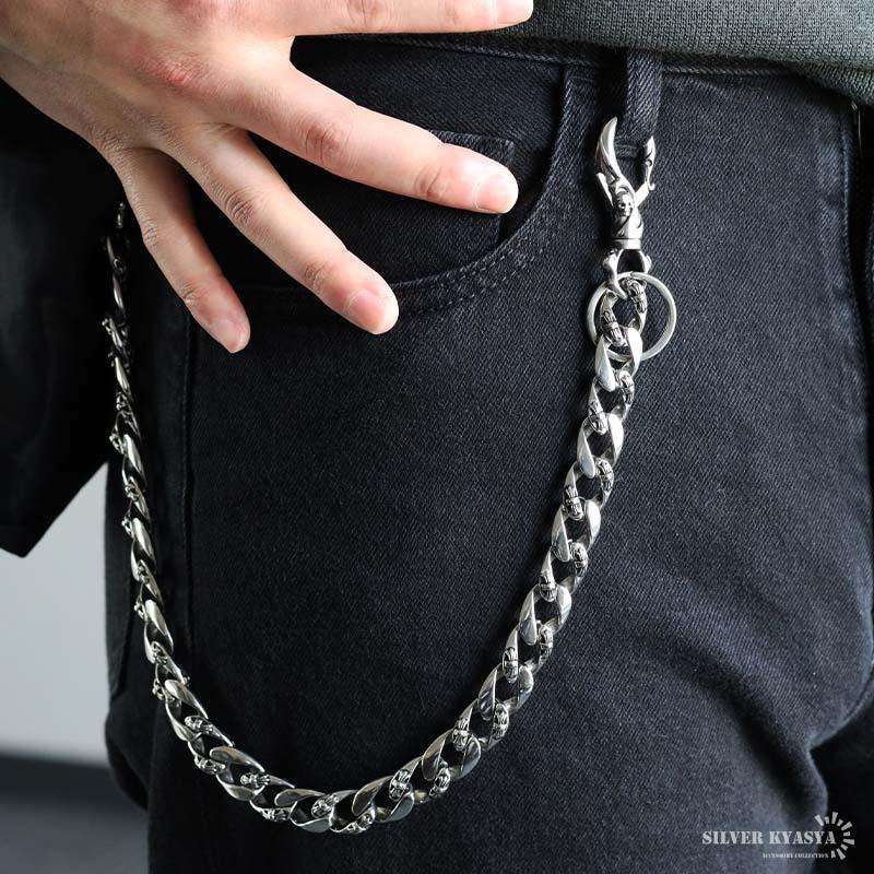 ステンレス ウォレットチェーン 財布 クロス 喜平チェーン 十字架 316L