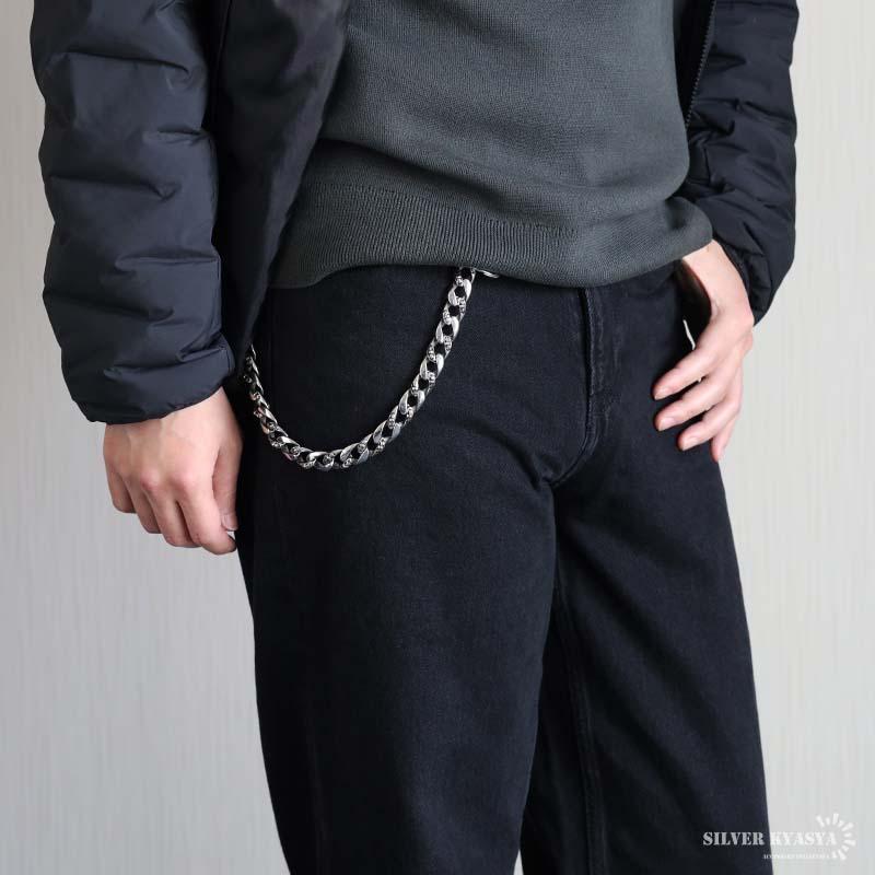 ステンレス 重厚 ウォレットチェーン 財布 クロス 喜平チェーン 十字架
