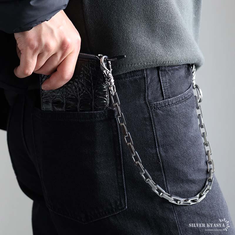 ステンレス 重厚 ウォレットチェーン 財布 シンプル 316L ごつめ 唐草