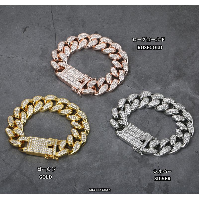 ゴールド) 極太 幅20mm マイアミキューバン ブレスレット 喜平チェーン 