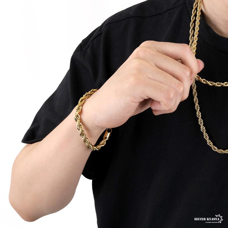14k ゴールド　金　ブレスレット　ロープチェーン ロープチェーンブレスレット ゴールド gold 18kg メッキ加工