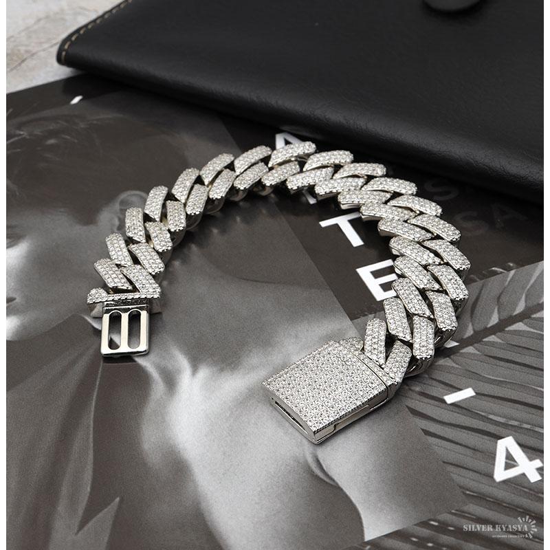 8inch(約20cm)) 極太ブレスレット シルバー 喜平ブレスレット メンズ