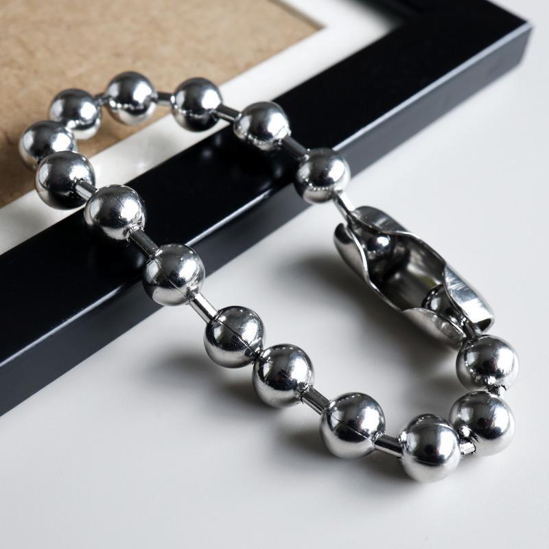 20cm) ラージボールブレスレット シルバー ステンレス ボールチェーン 