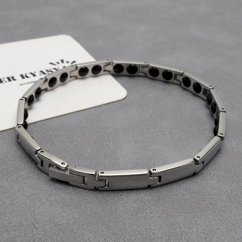 純チタン ゲルマニウムブレスレット シルバー Titanium チタンブレスレット 軽い スポーツ 磁力 金属アレルギー対応_9