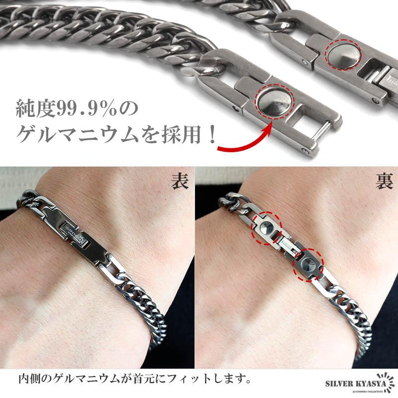 純チタン製 軽い ダブル喜平チェーンブレスレット 幅7mm シルバー ゲルマニウム 金アレ対応 専用BOX付属_7