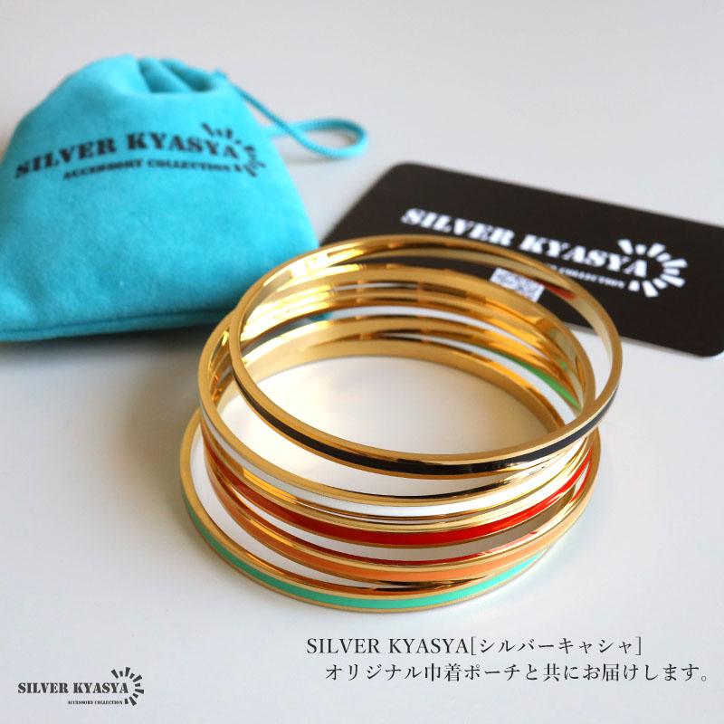 レッド) ステンレス ラインバングル ゴールドバングル シンプル