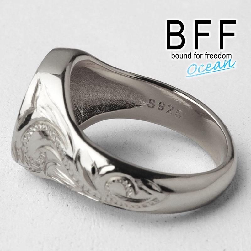 (11号) BFF ブランド 印台リング メンズ 丸型 指輪 シルバー925 シルバー 手彫り 金属アレルギー対応 専用BOX付属_2