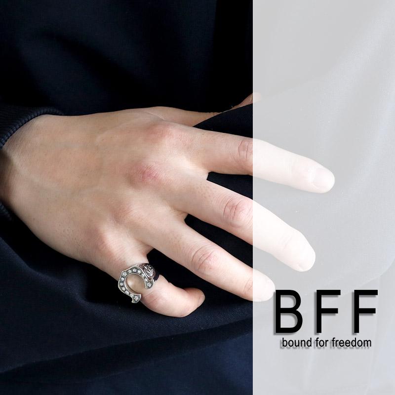 16号) BFF ブランド シルバー925 馬蹄リング ホースシューリング 印台