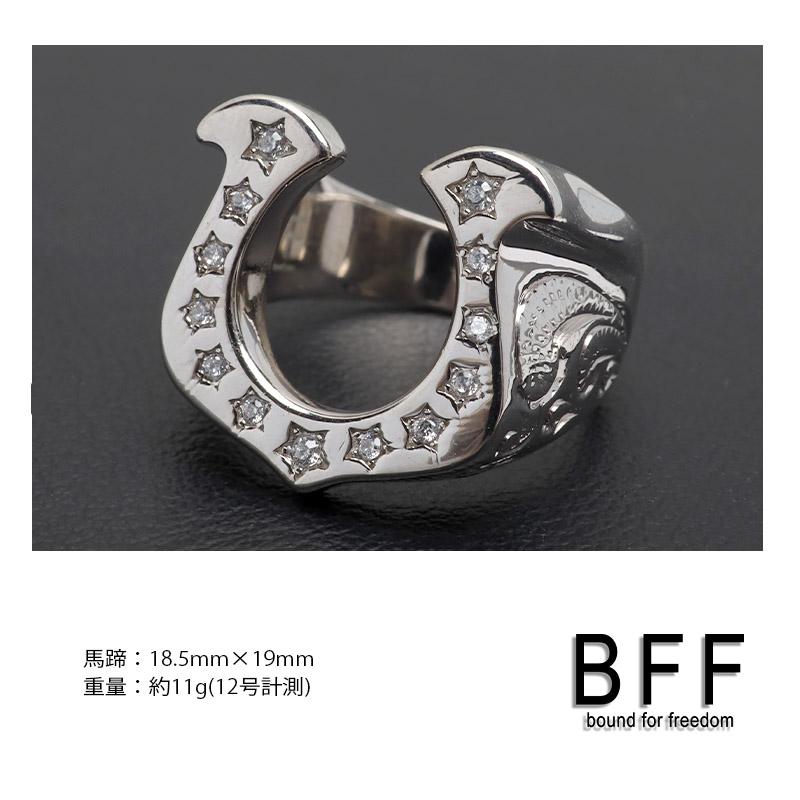 16号) BFF ブランド シルバー925 馬蹄リング ホースシューリング 印台