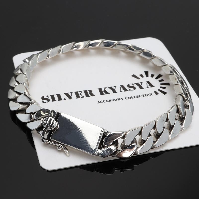希少 廃盤 ブレスレット ブレスレッド bracelet シルバー 真鍮 銀 18cm) シルバー925 メンズ 喜平ブレスレット 幅8mm チェーン