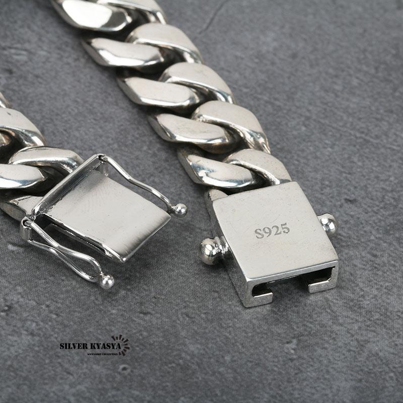 シルバー925 喜平ブレスレット シルバー喜平チェーン 幅12mm 差し込み