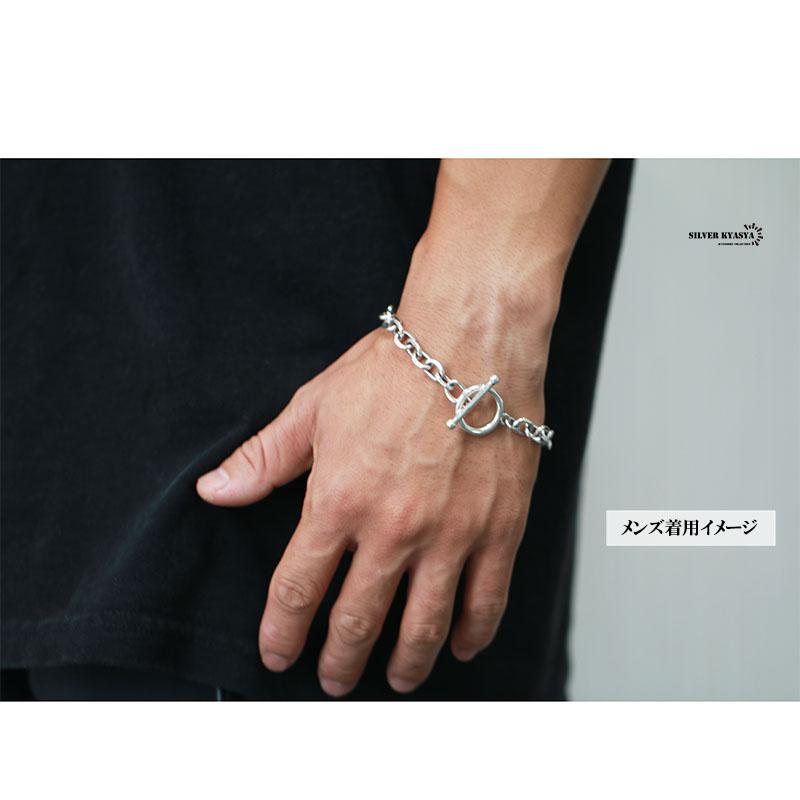 シルバー925 チェーンブレスレット マンテル あずきチェーン 