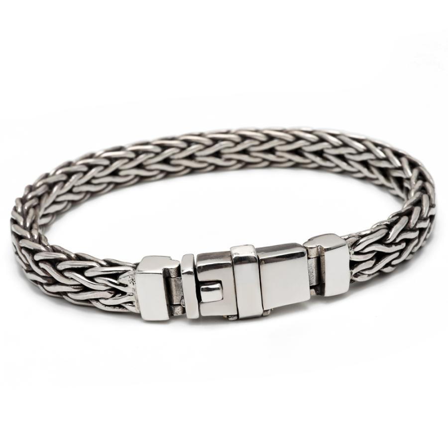 シルバー925 メンズブレスレット チェーンブレスレット 編み込み